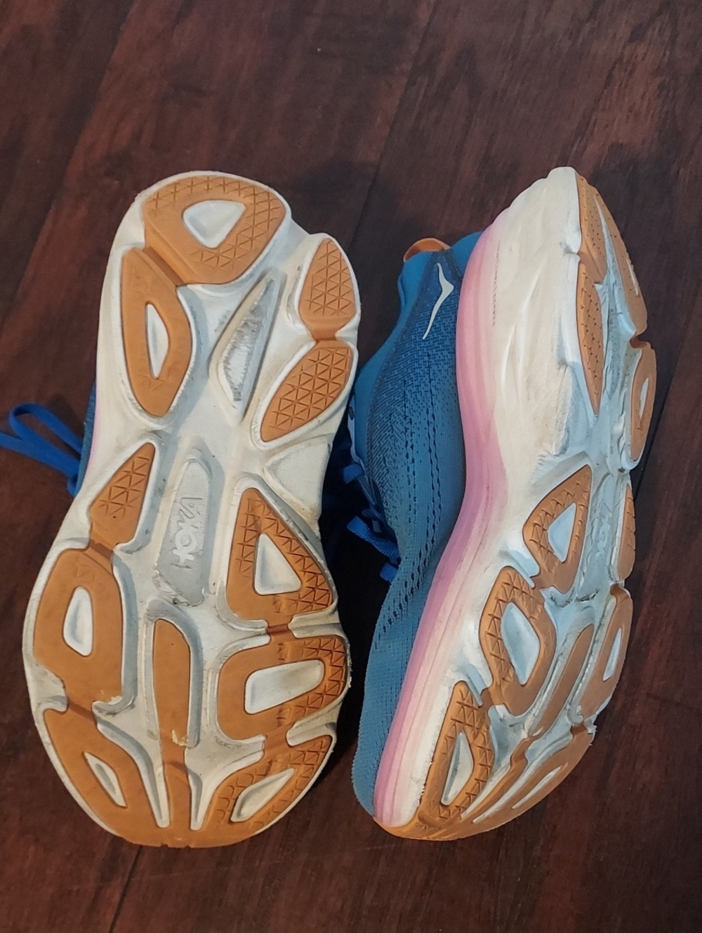 Hoka Women's Teal Pink Orange Athletic Running Shoes Sz 7 - Picture 5 of 7